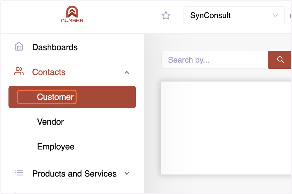 Under the Contact menu, select "Customers."