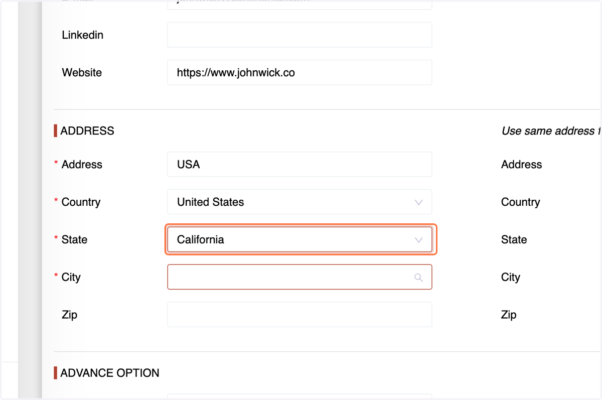 If applicable, enter the "State" or "Region"