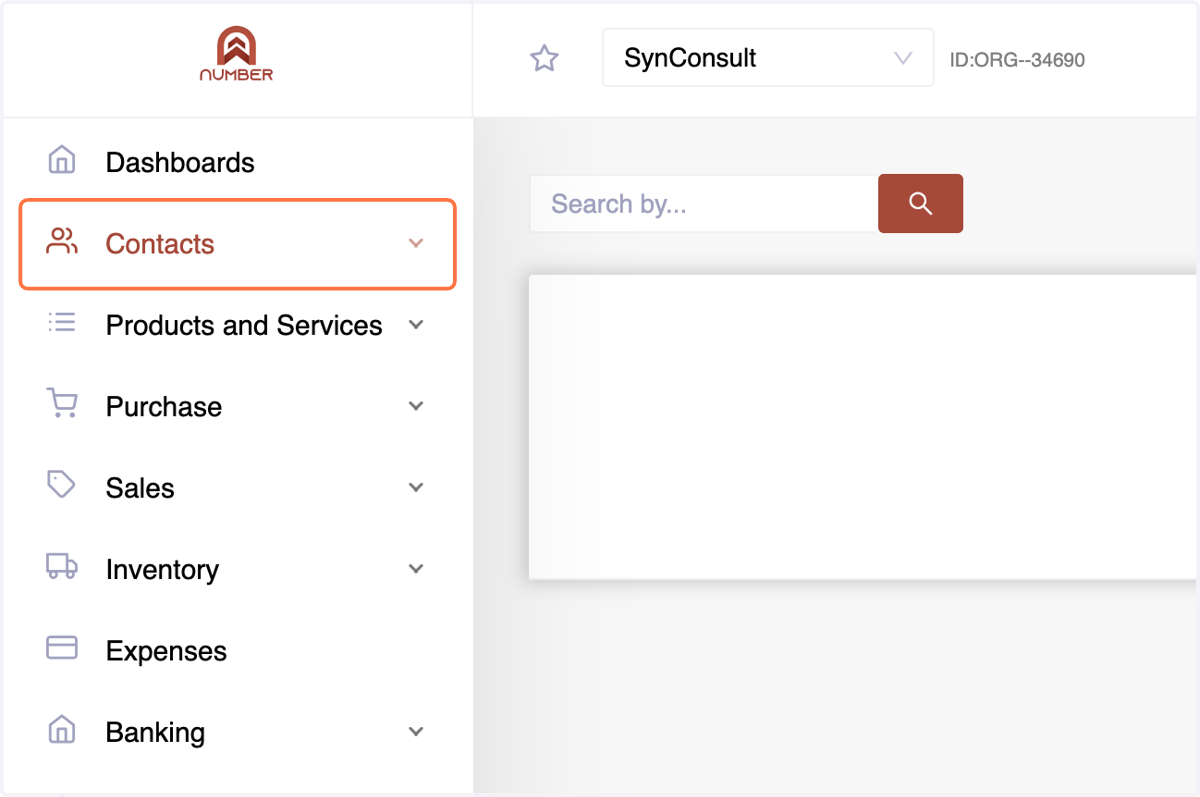 Start by navigating to the "Contact" menu in the Number Accounting System.