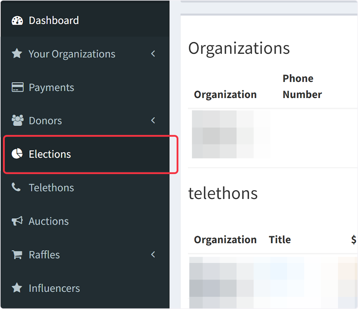 Click "Elections" in the main menu.