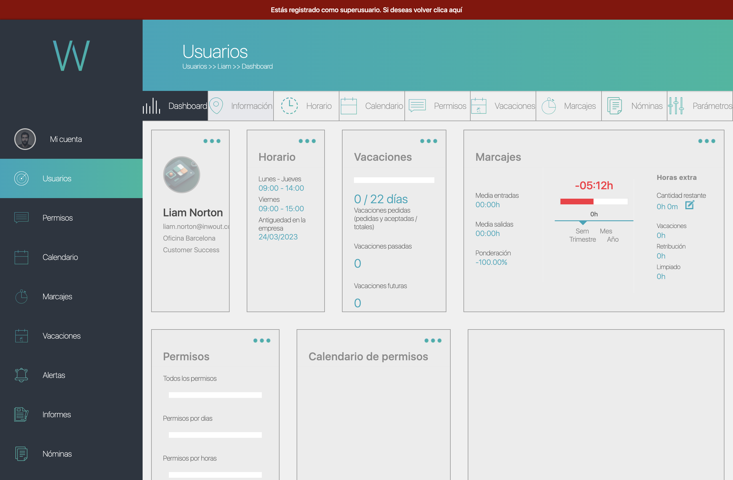 Click on Información