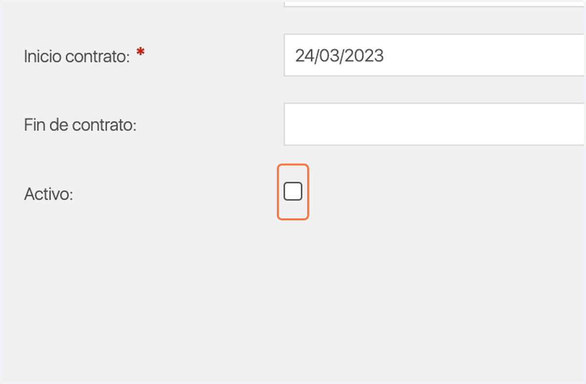 Uncheck Activo: