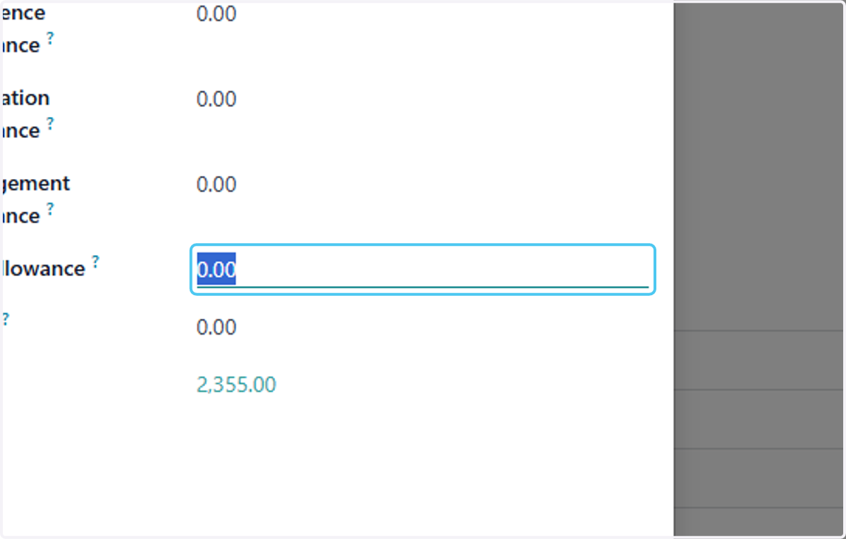 Click on EOS Allowance?