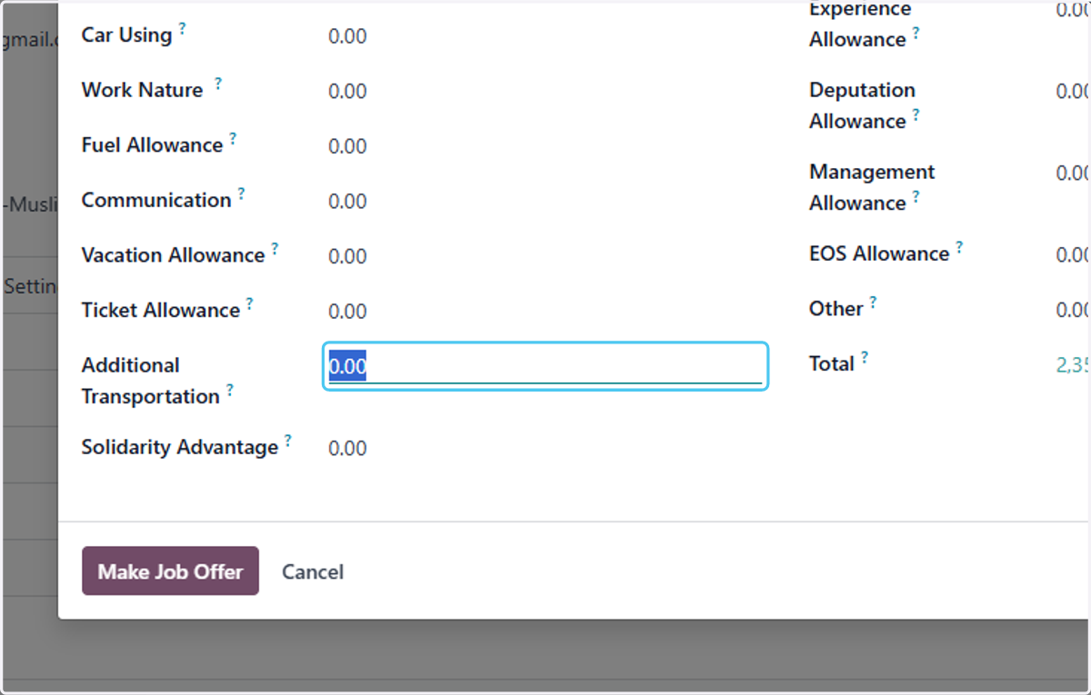 Click on Additional Transportation?