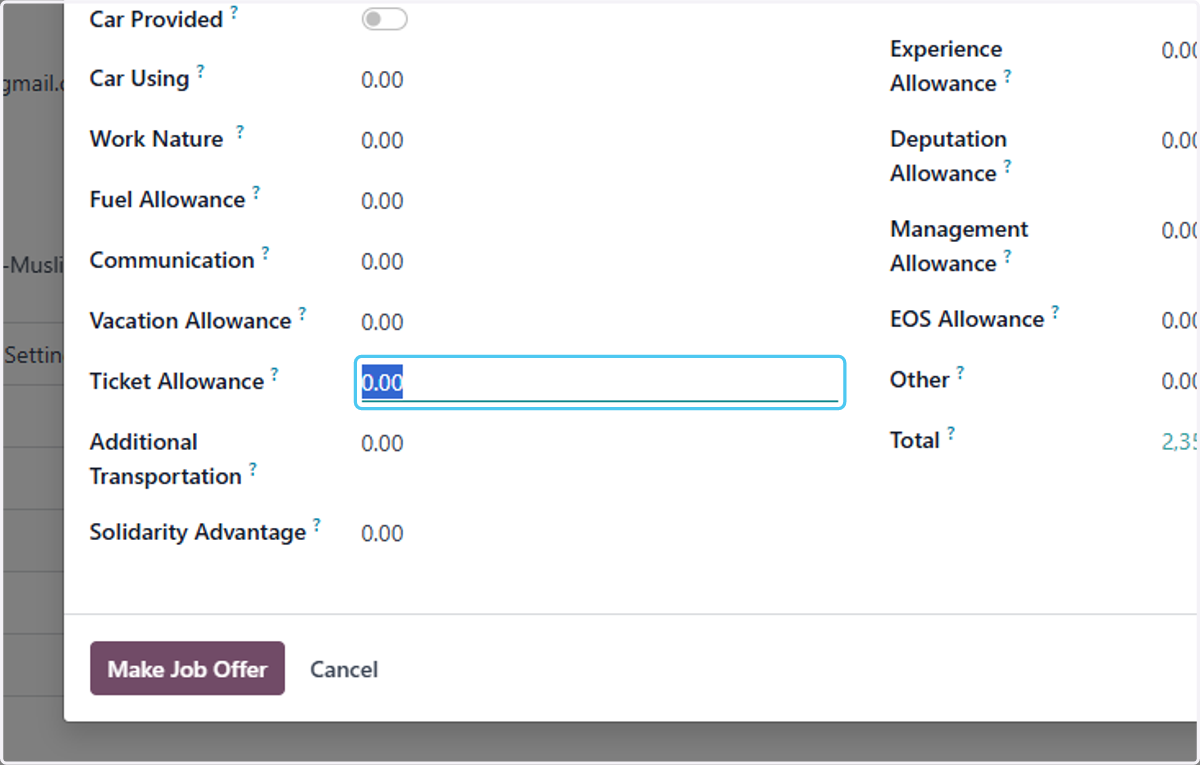 Click on Ticket Allowance?