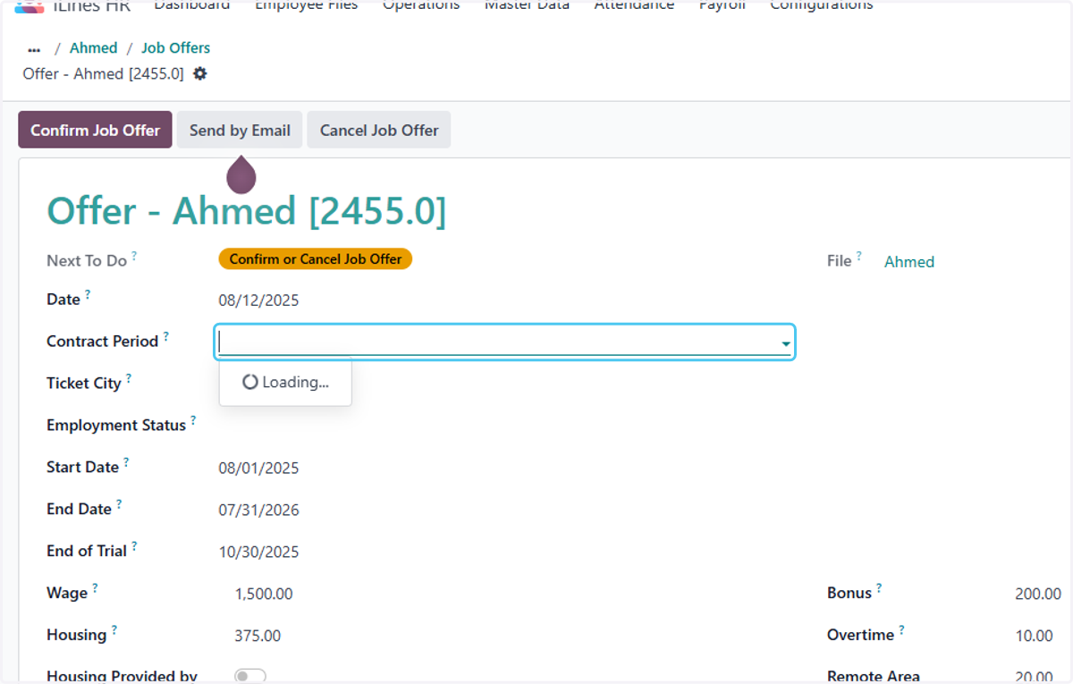 Click on Contract Period?