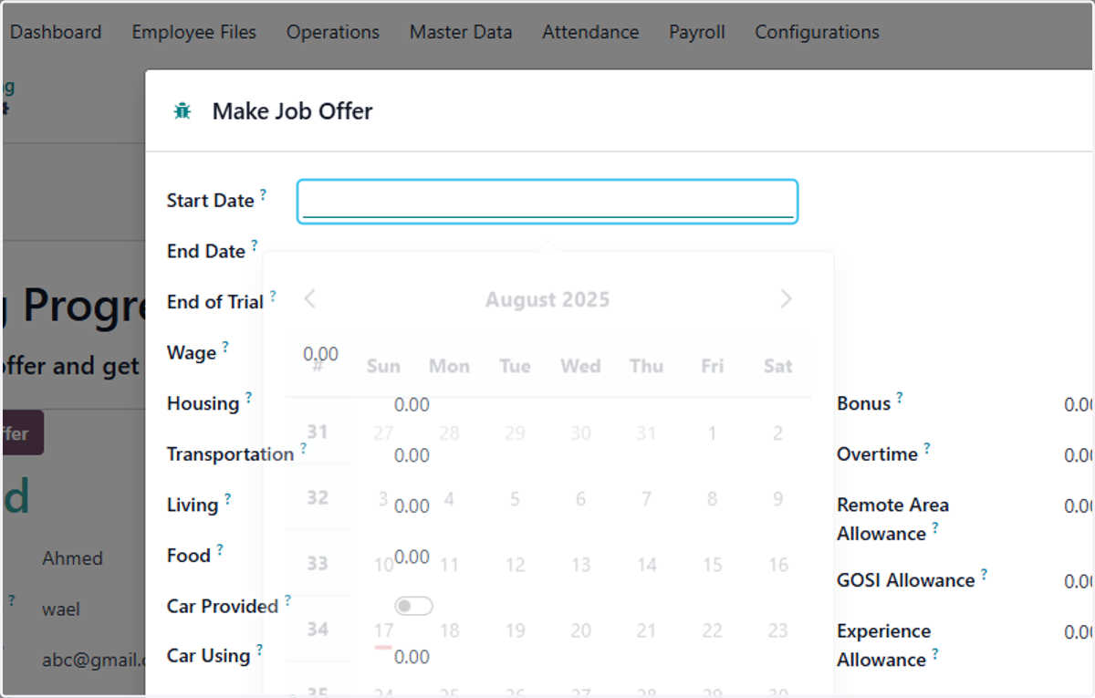Click on Start Date?