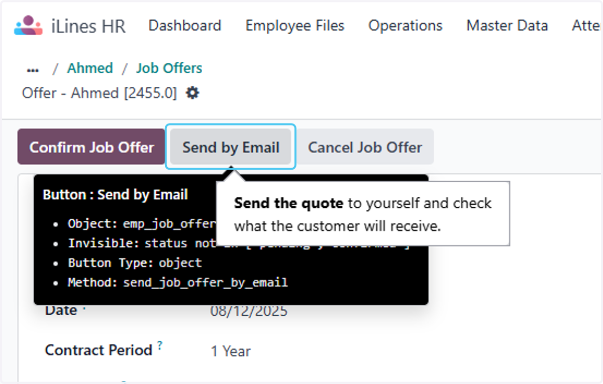 Click on Send by Email