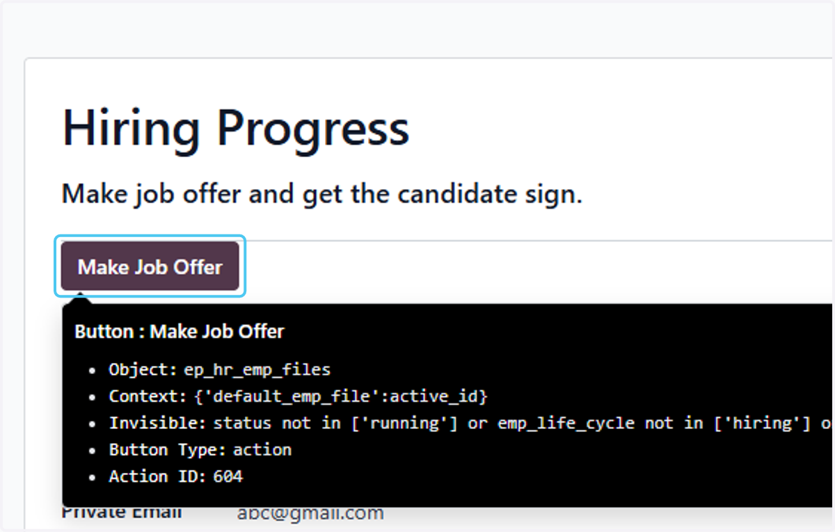 Click on Make Job Offer