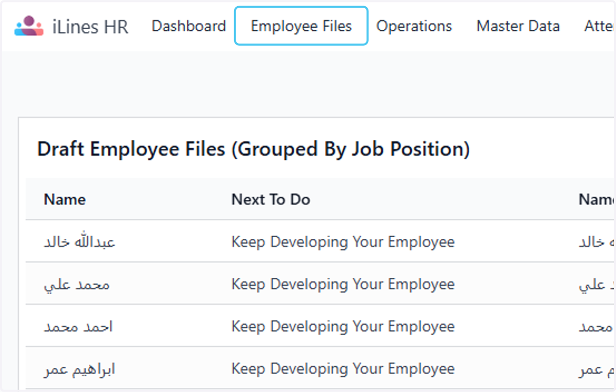 Click on Employee Files