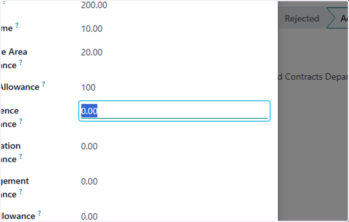 Click on Experience Allowance?
