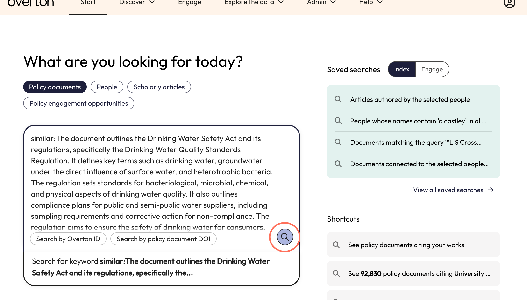 Once your query is complete, click the magnifying glass to search and view your results.