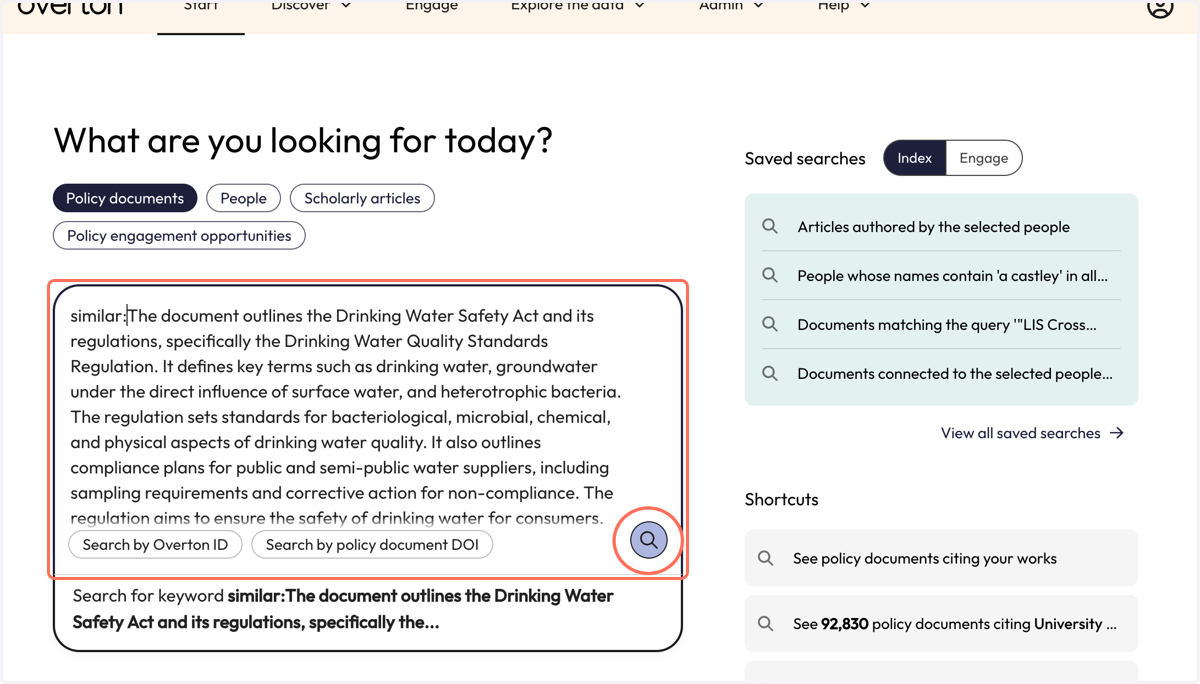 Once your query is complete, click the magnifying glass to search and view your results.