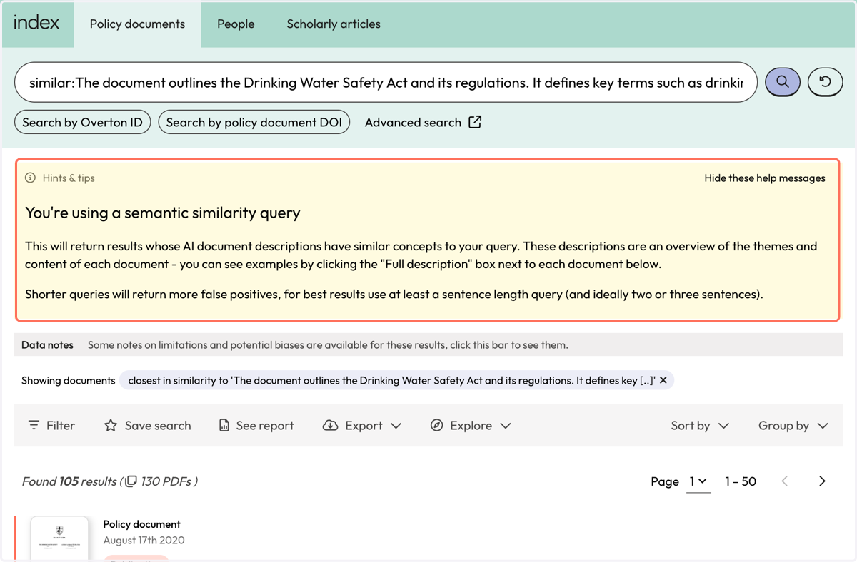 Review the HINTS & TIPS and DATA NOTES before reviewing your results.