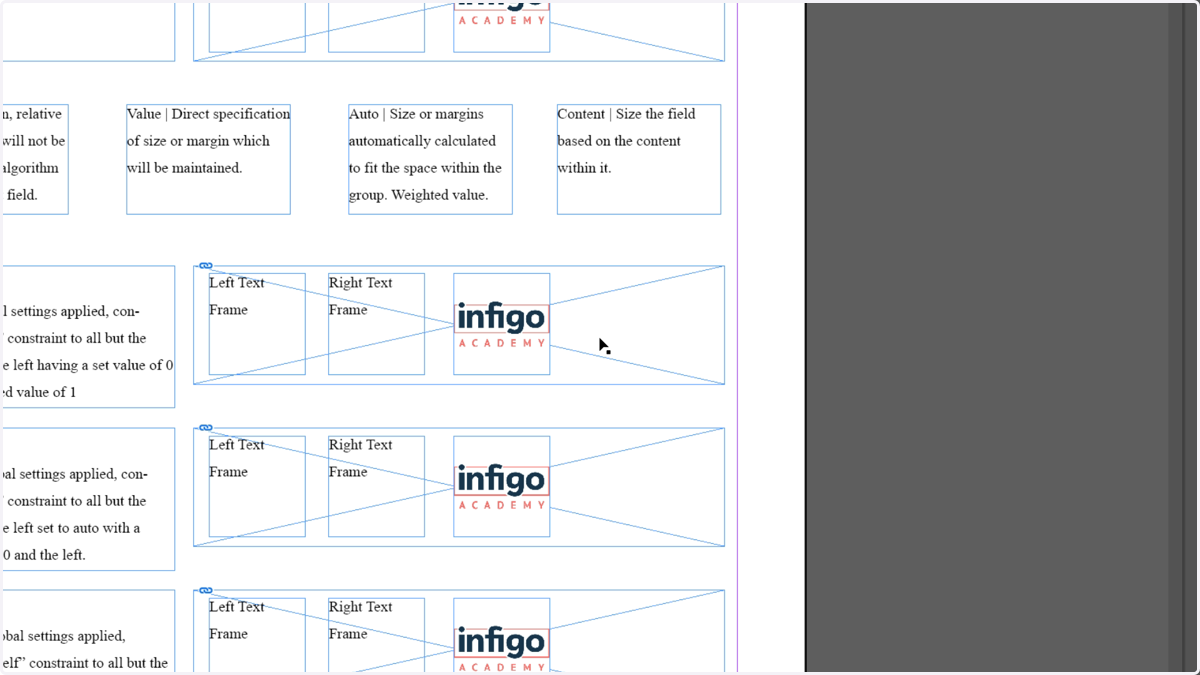 We begin in InDesign. Select the group you would like to modify