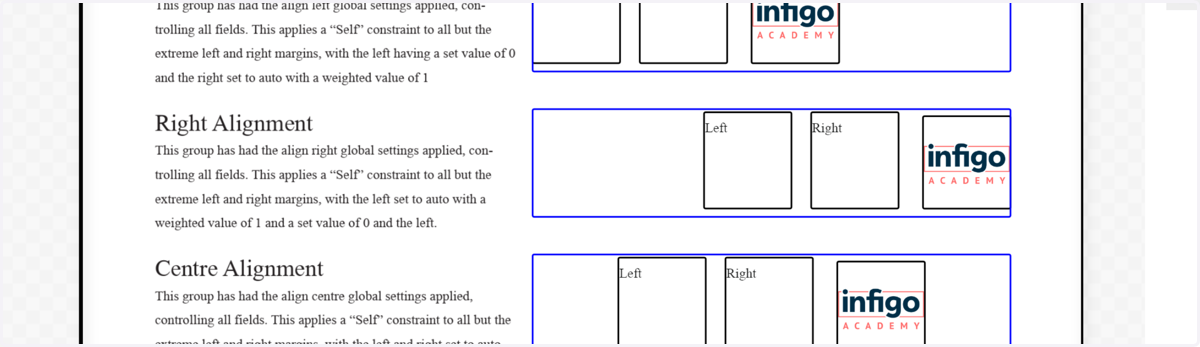 Right aligned results