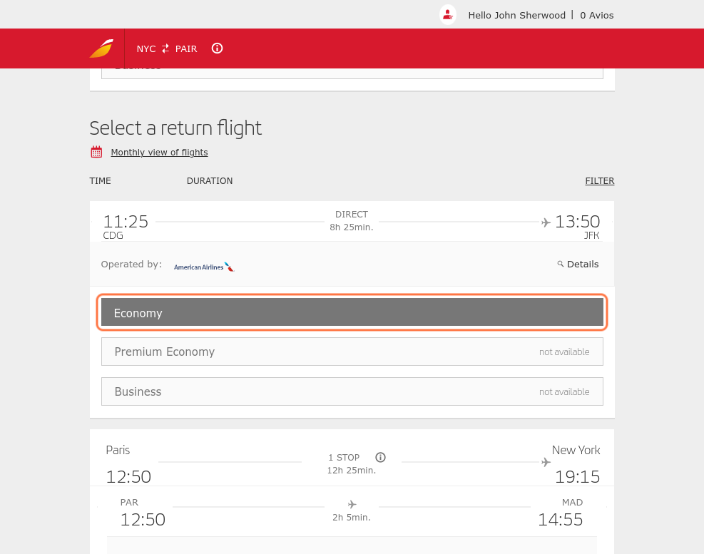 Click on Economy