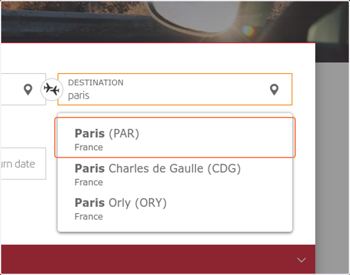 Click on Paris (PAR)…