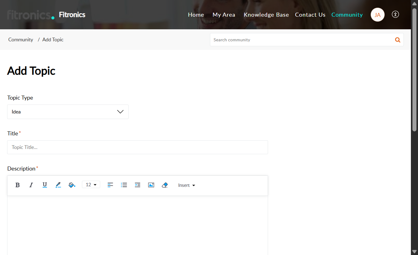 Click on the Topic Type and select Idea