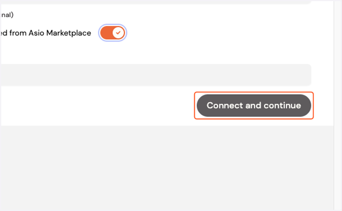 Click on Connect and continue