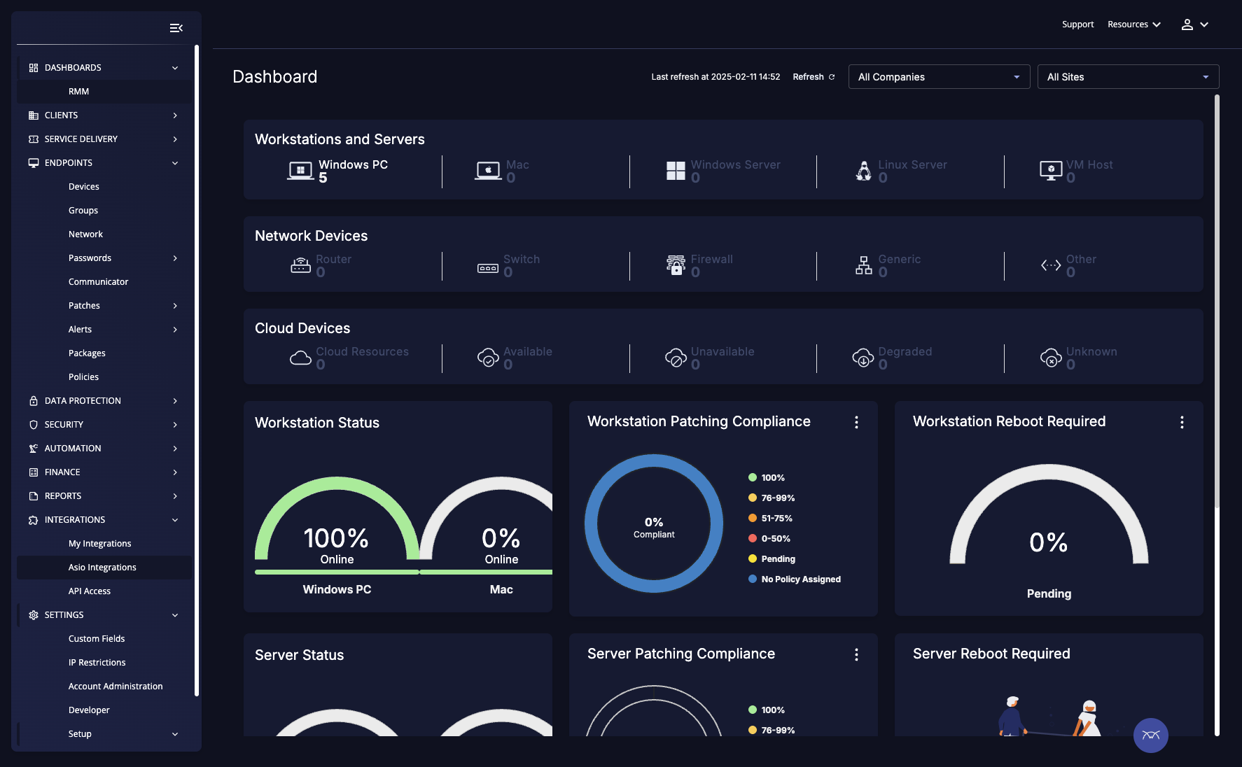 Click on Asio Integrations