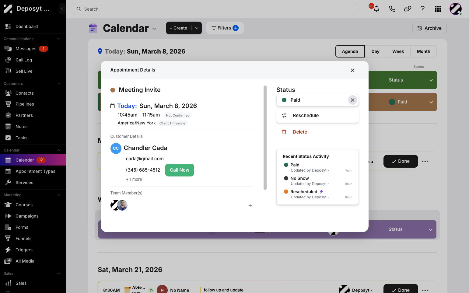 Step 3: Click on the Reschedule button.