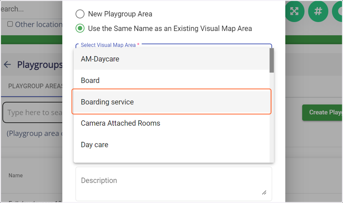 Click on Boarding service