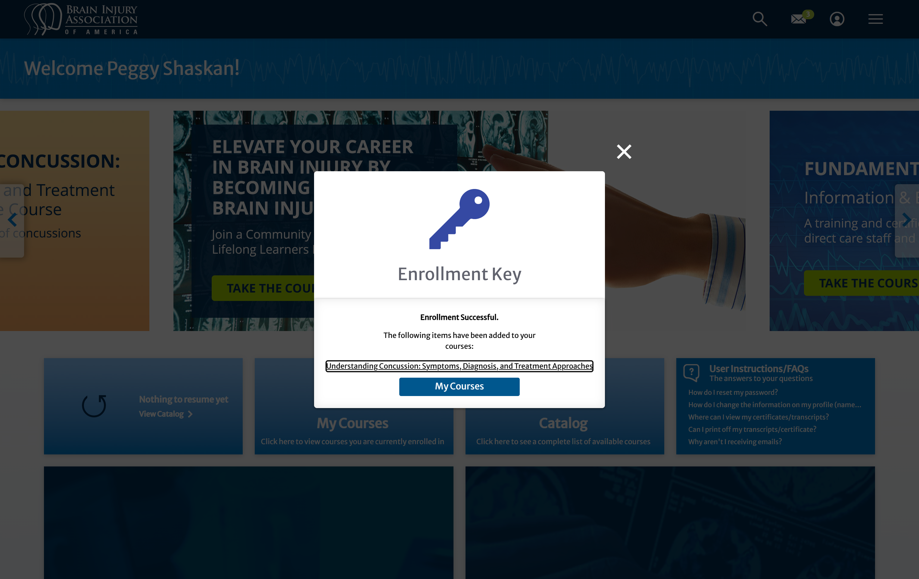 Click on My Courses