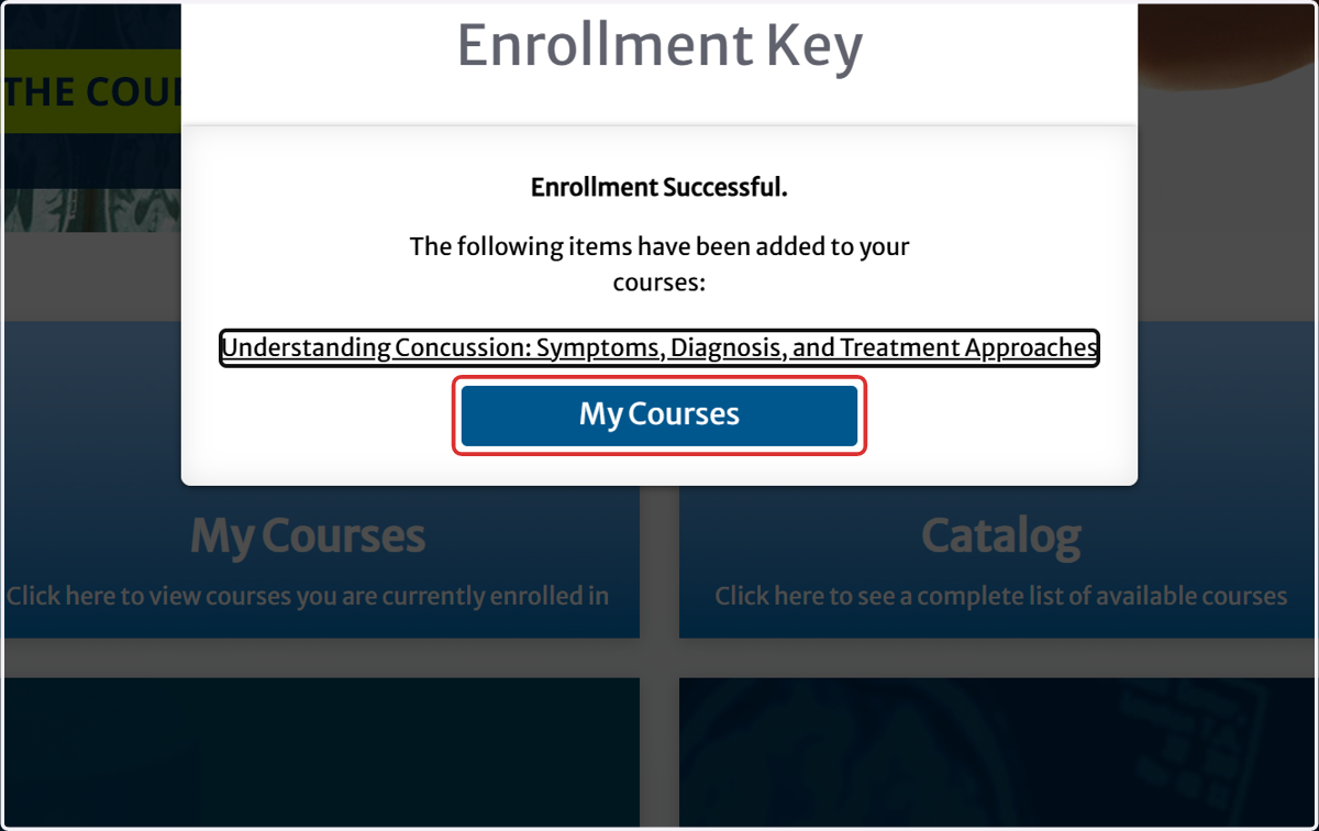 Click on My Courses