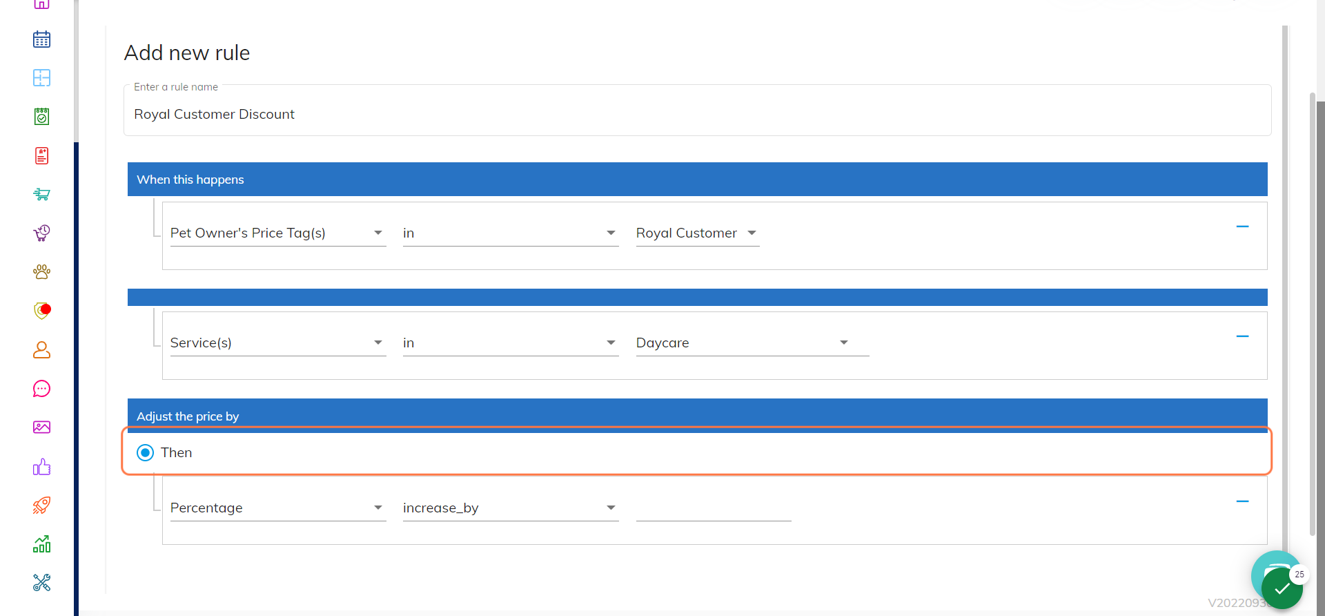 Lastly, click on the next "+" sign to select the type of discount you would like to apply.