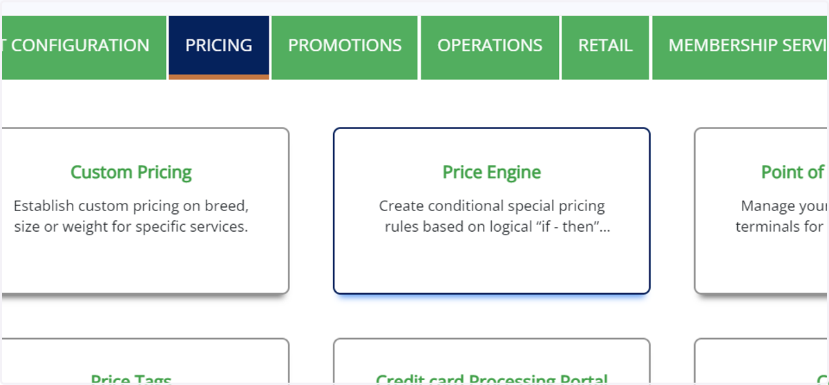 Click on Price Engine…