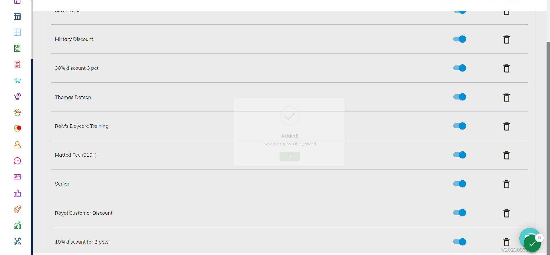Click on OK once you see the "new rules successfully added" screen.