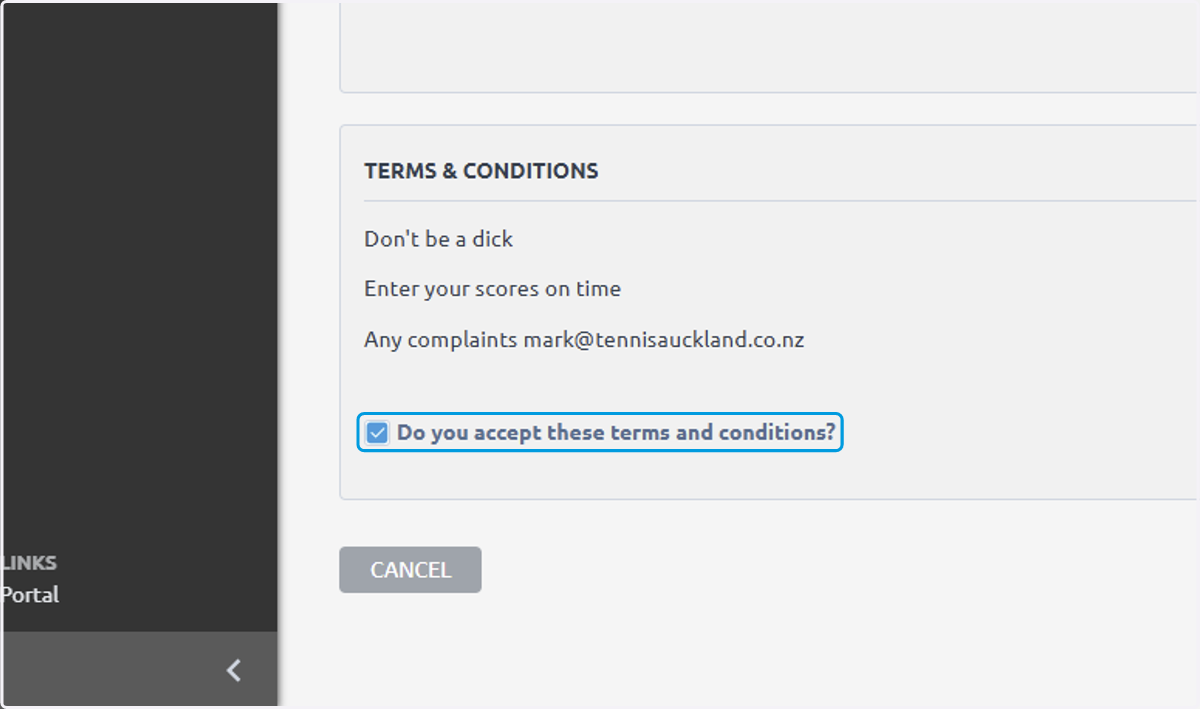 Check Do you accept these terms and conditions?