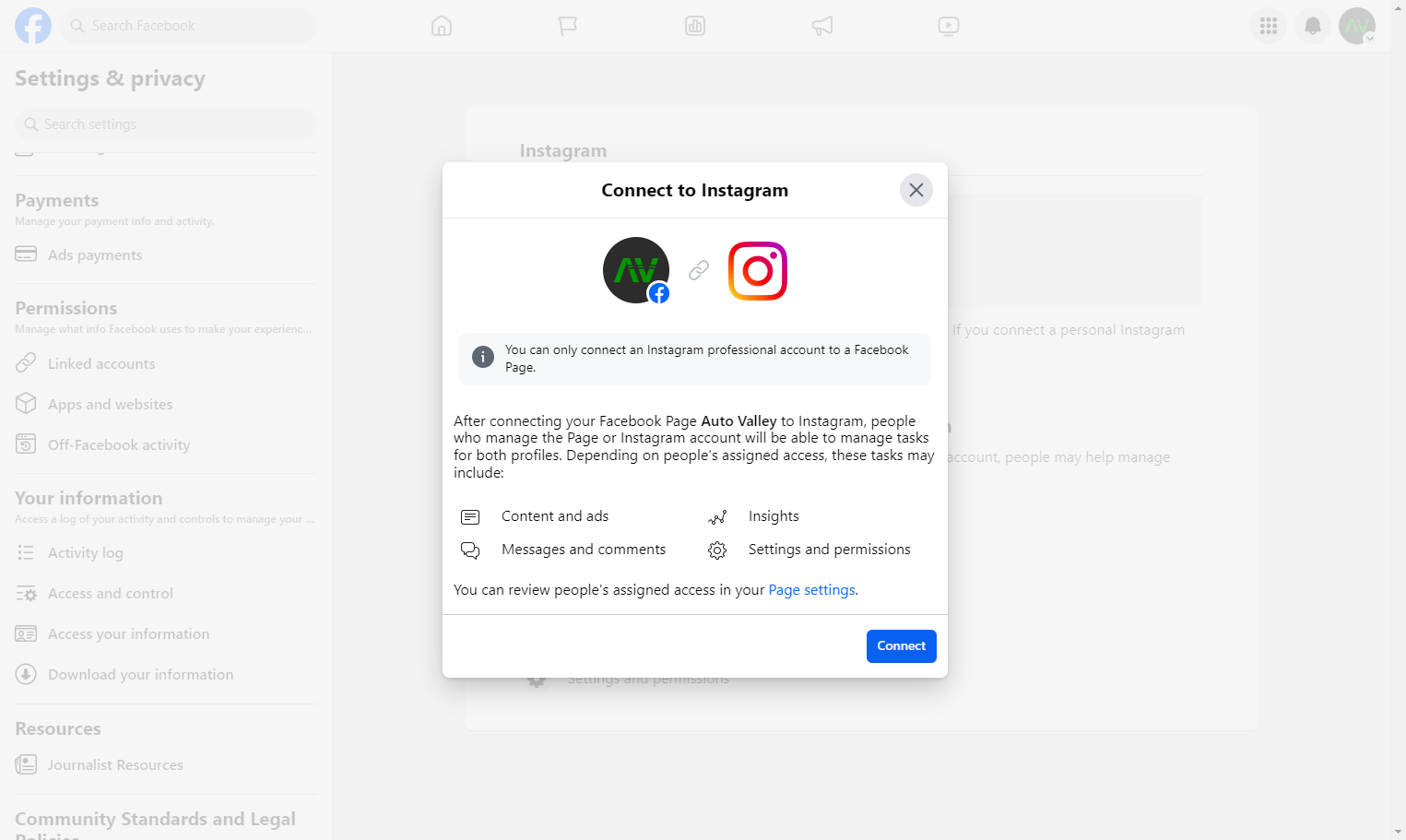 Click on Connect
