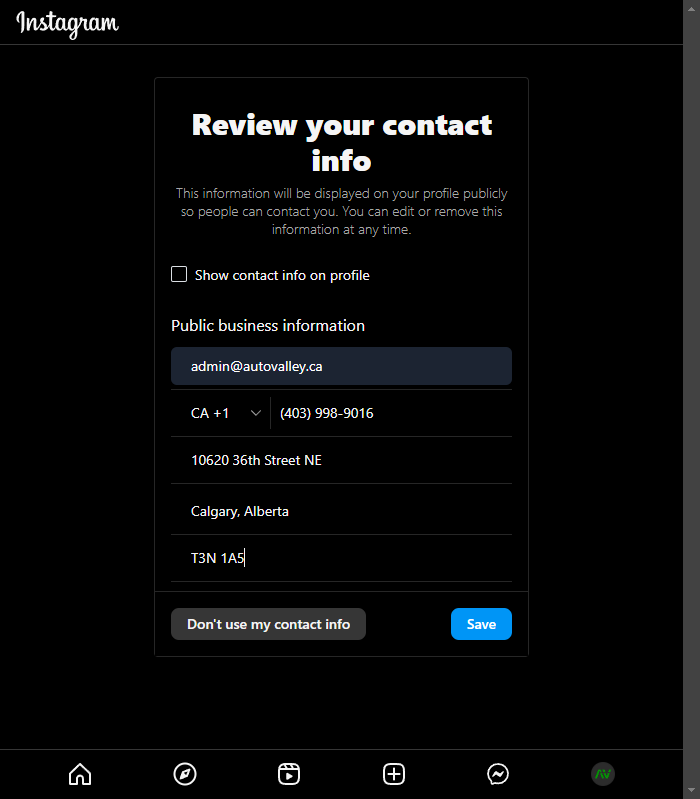 And paste the relevant Public business information into the corresponding boxes