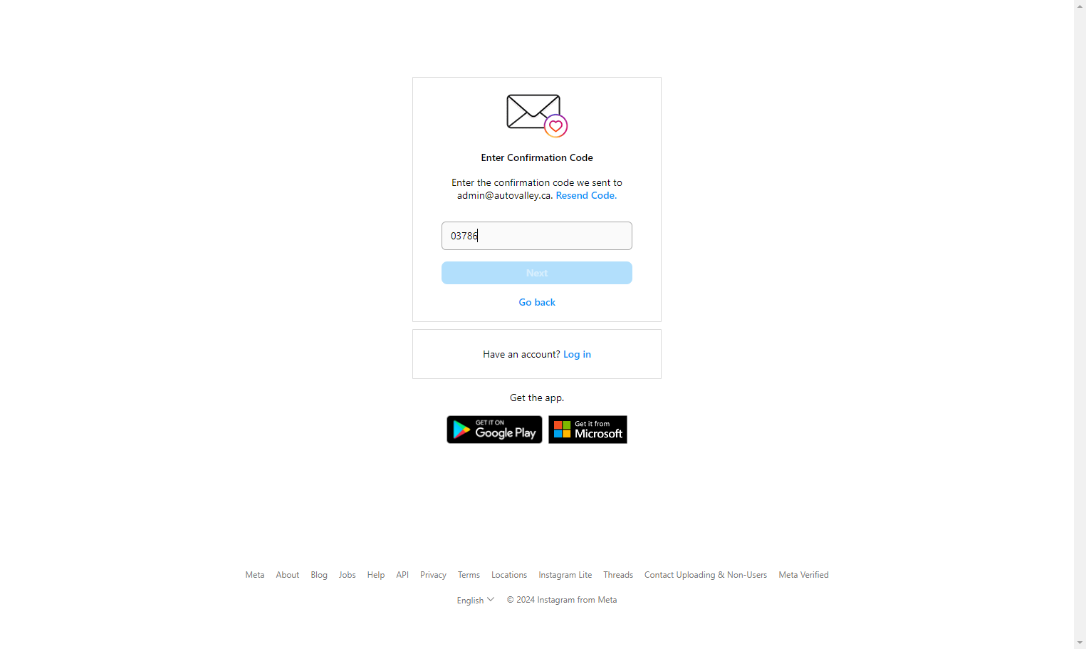 Paste the code into the box provided