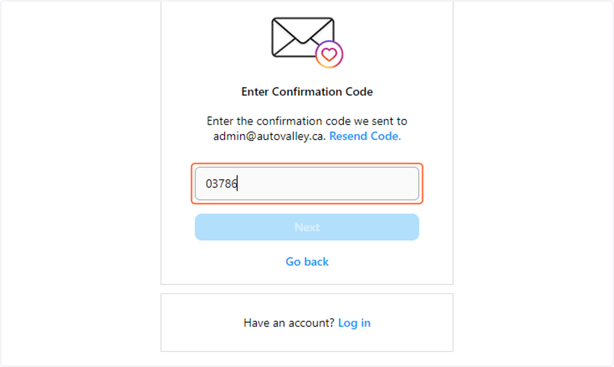 Paste the code into the box provided