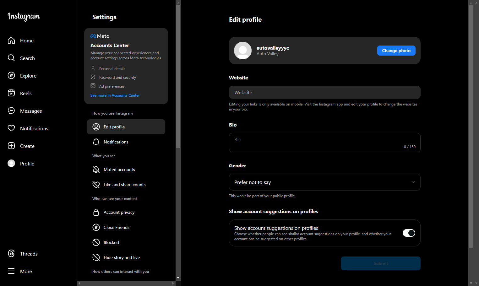 Click on Change photo, then locate and add the profile pic created for the Facebook Page