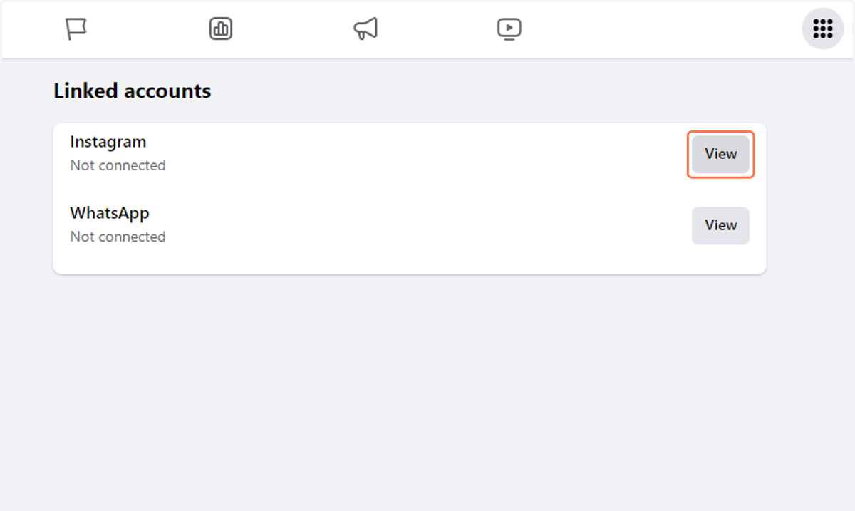 Click on the View button for the Instagram option