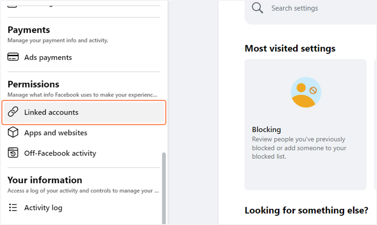 Click on Linked accounts