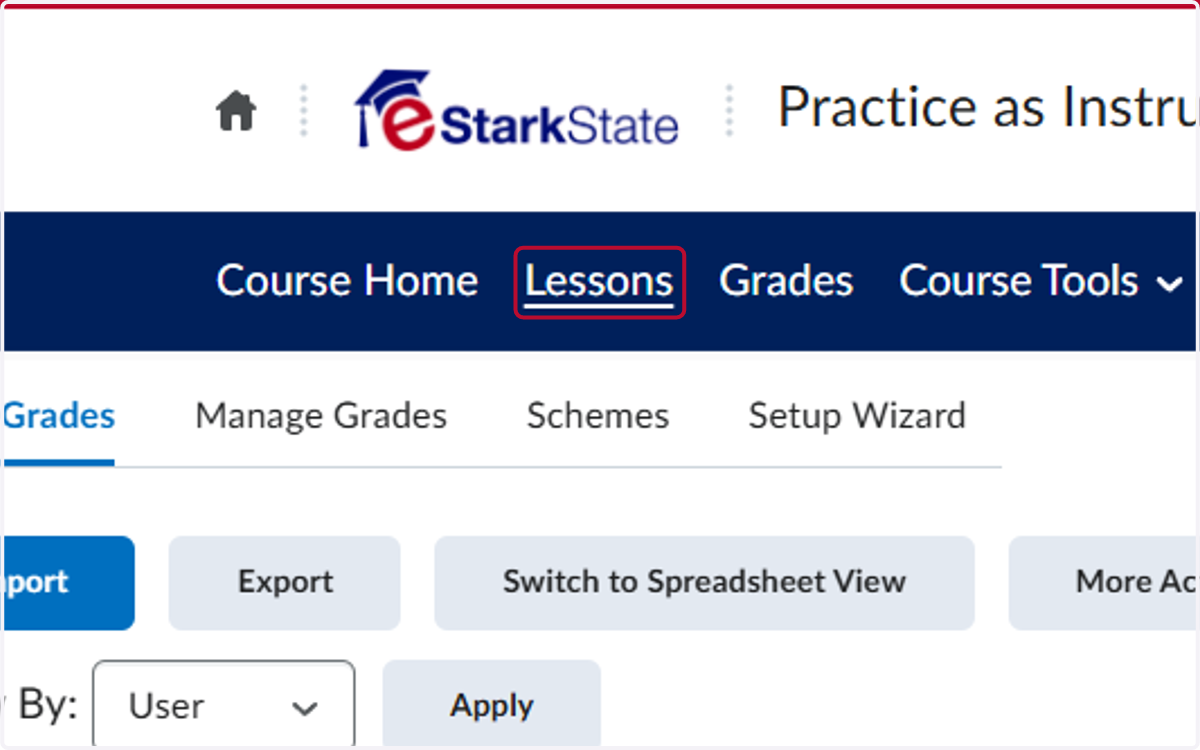 You will then click on Lessons