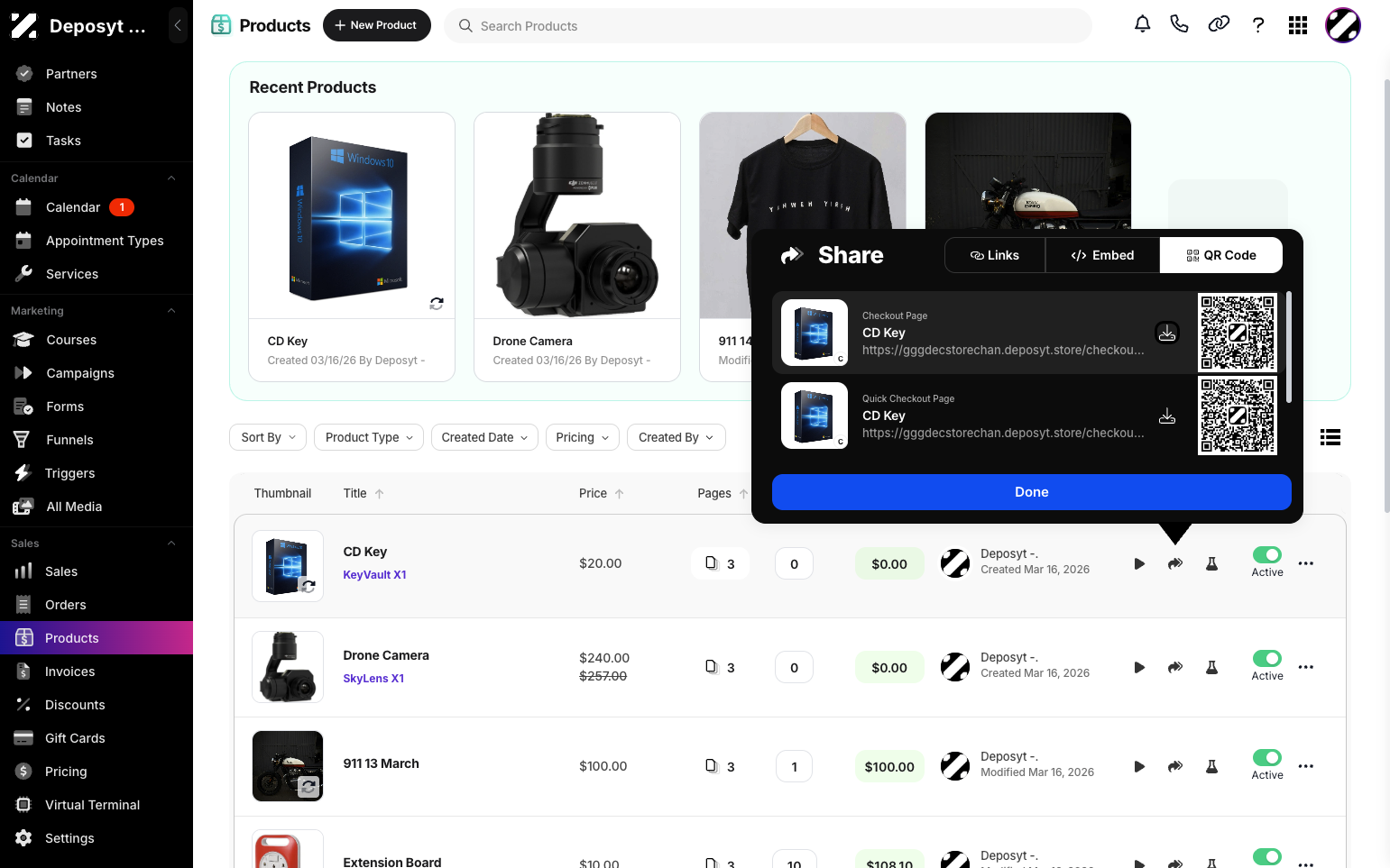 Step 6: On the third tab, you can download the QR code for the Checkout Page or Quick Checkout Page.