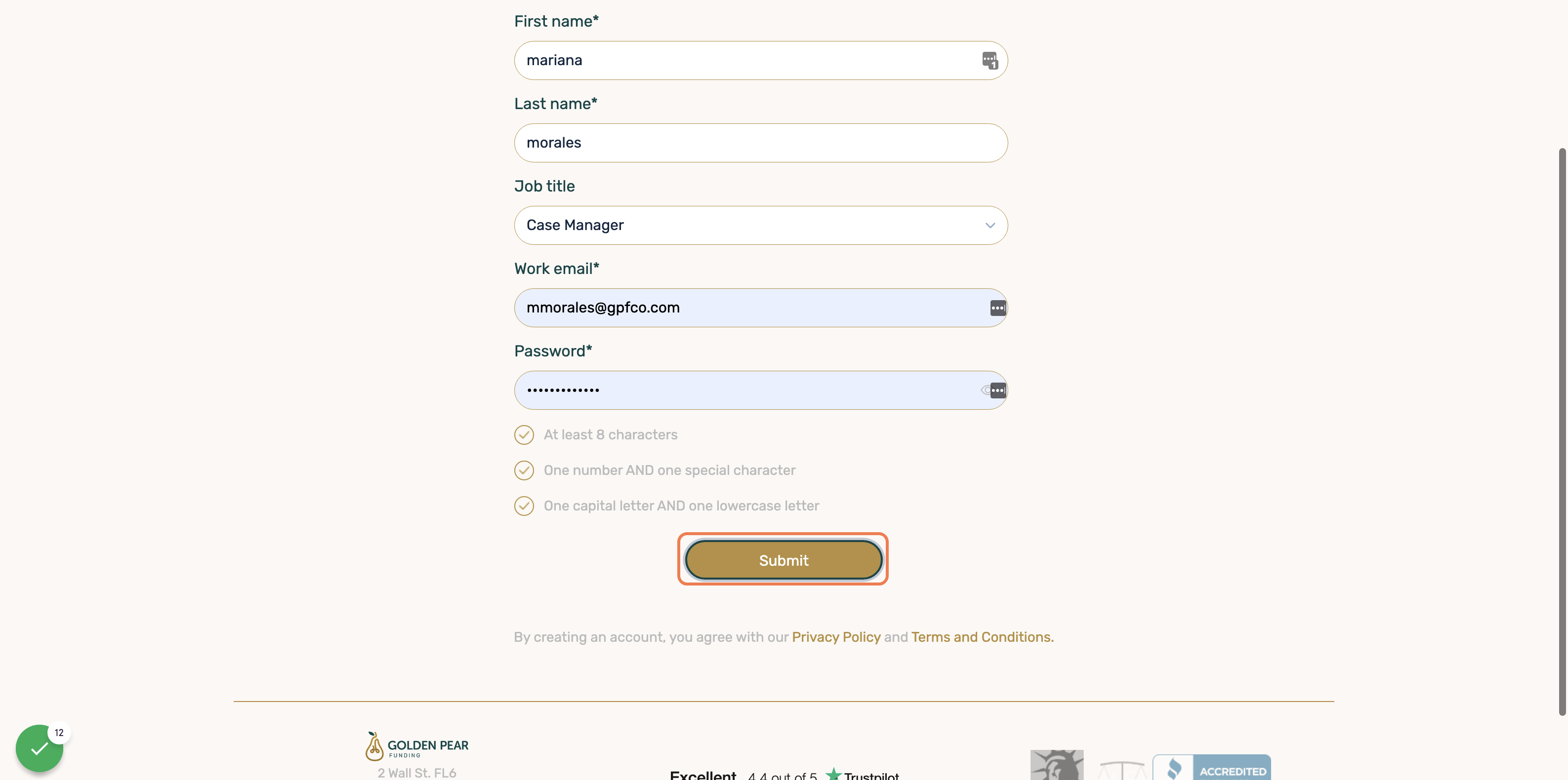 Click on Submit