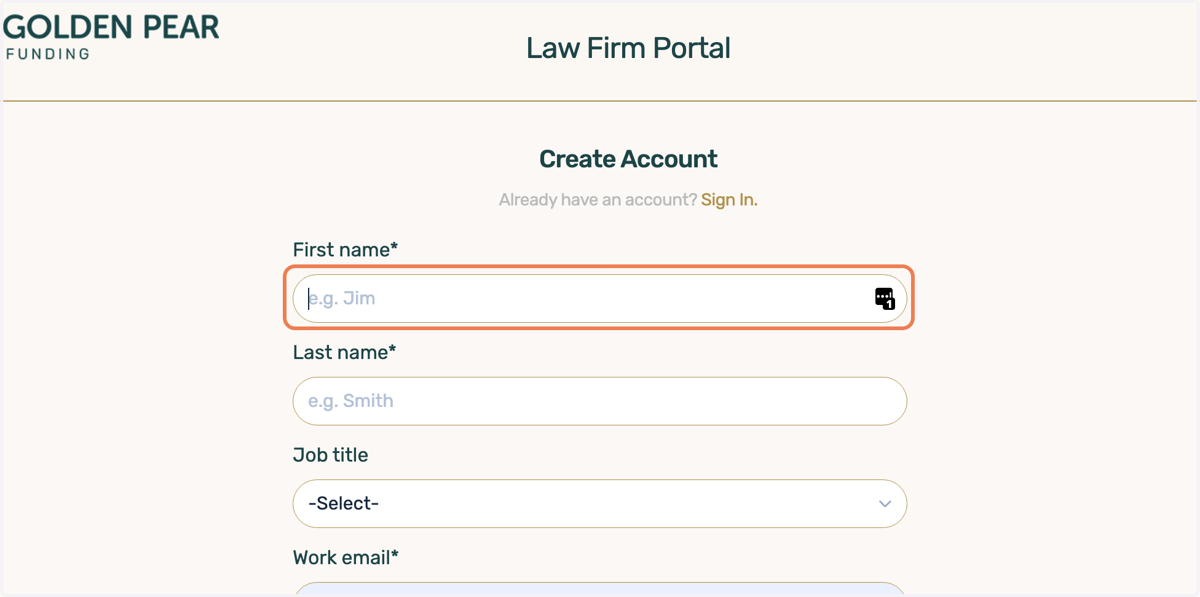 Type in your First Name