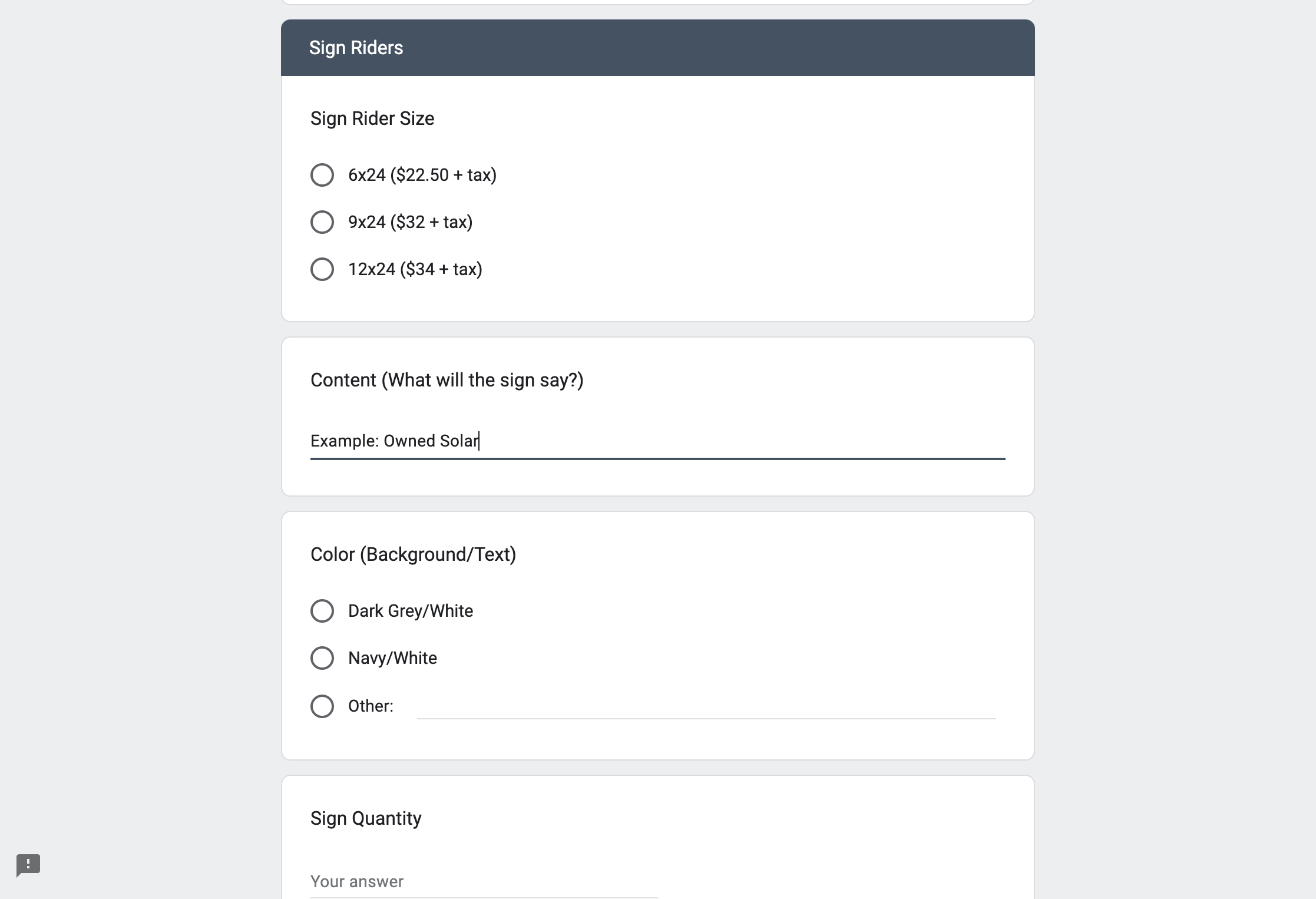 In the "CONTENT" field, type out what you'd like the rider to say