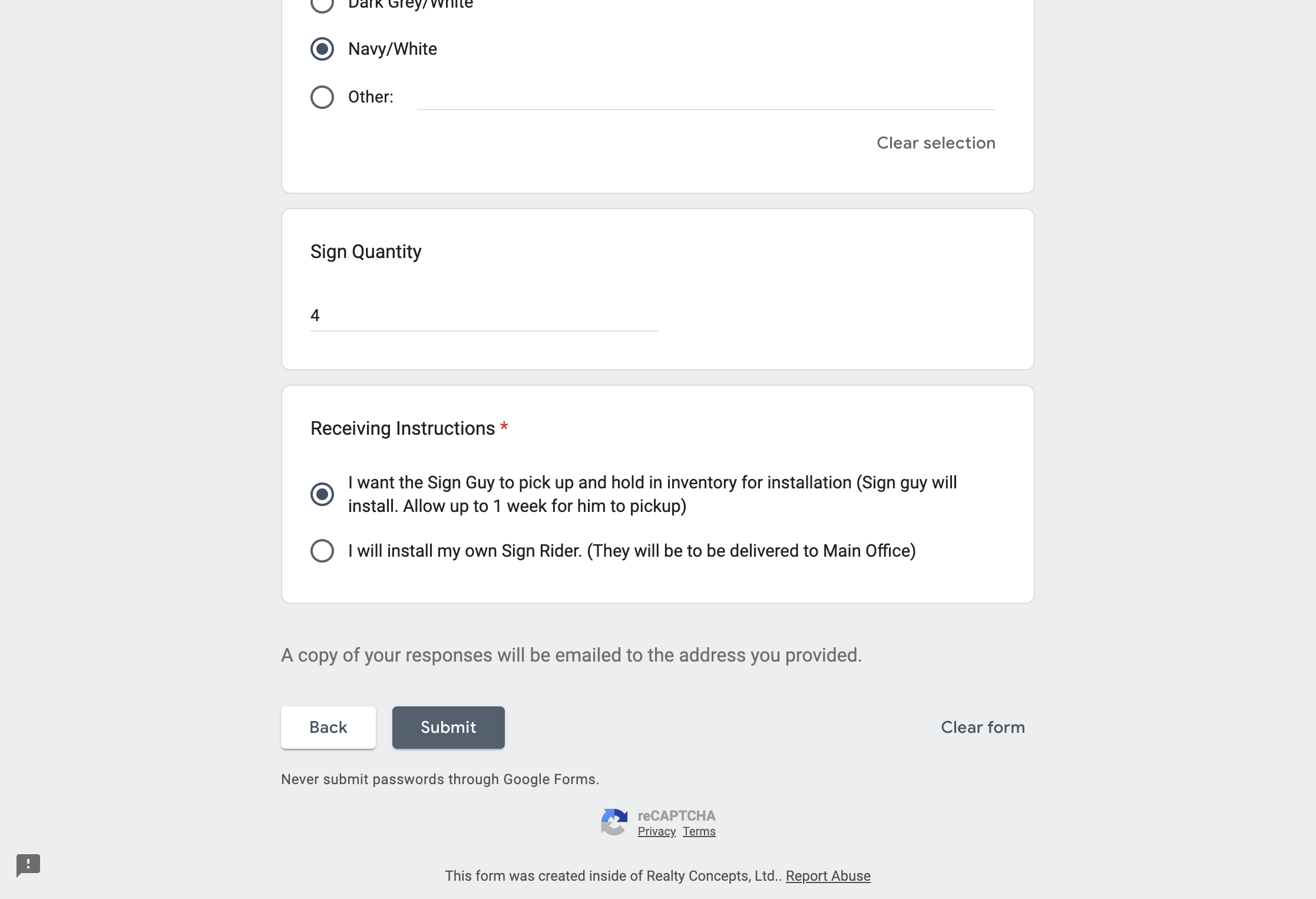 Click on Submit