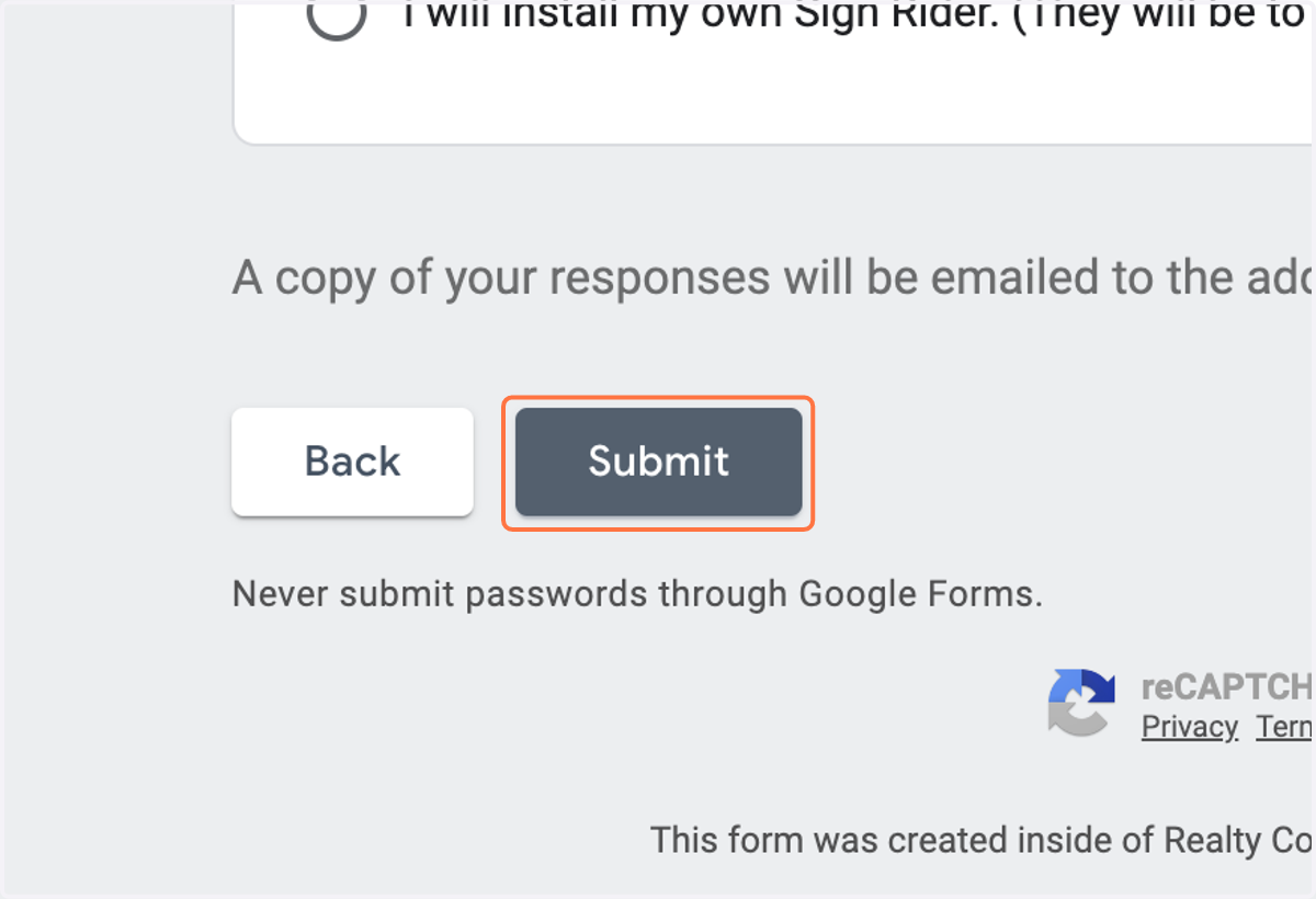 Click on Submit