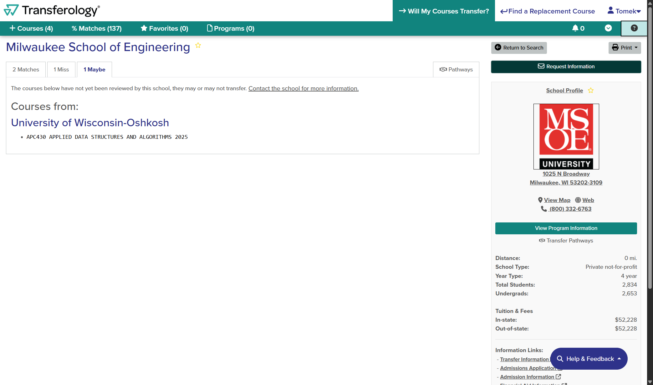 Click on Request Information