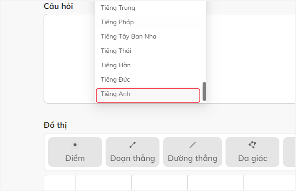 Sau đó chọn ngôn ngữ có trong danh sách