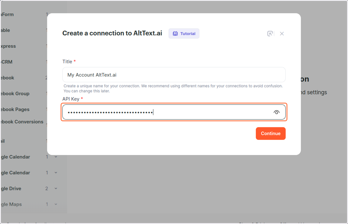 Paste your API Key